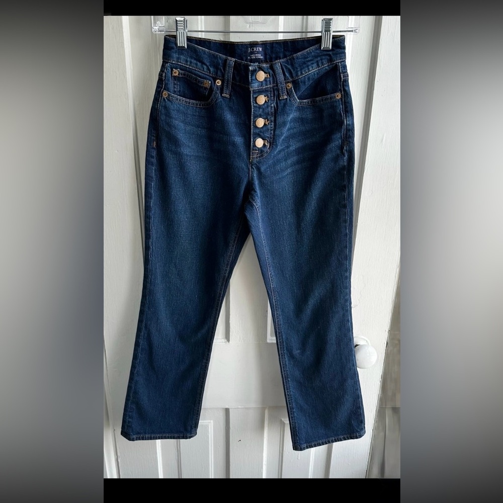J Crew Mid-Rise Flare Crop Women’s Button-Fly Jeans Waist Size 24" Around (XXS)